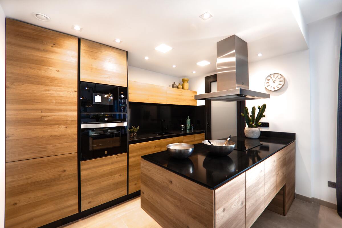 Kitchen inside a modular house