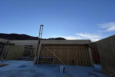 Framed wall and concrete pad at TNAH 2023